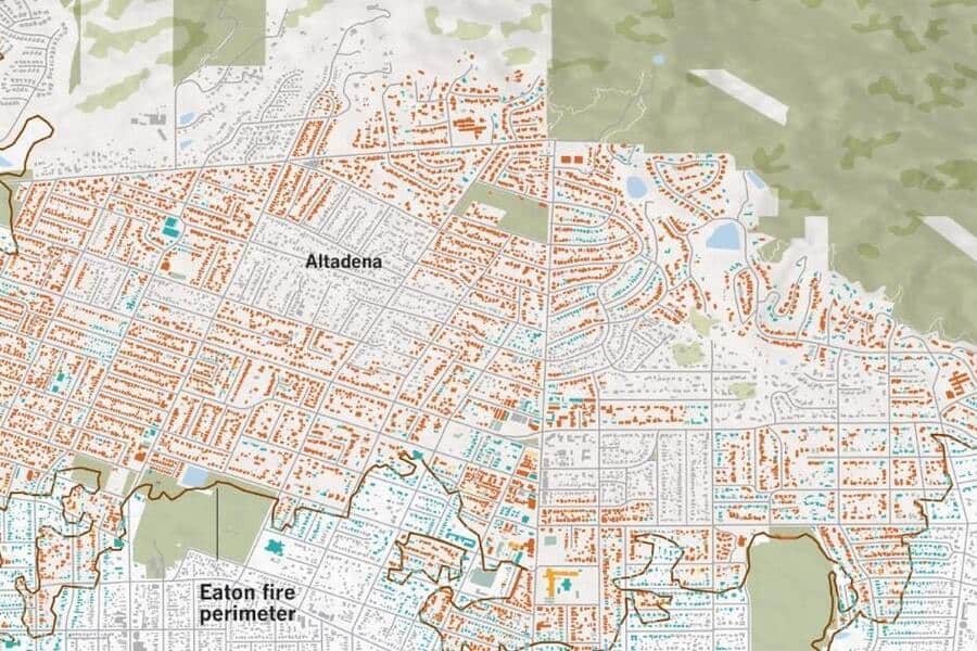 New Maps Reveal Devastating Impact of Palisades and Eaton Fires in Los Angeles County